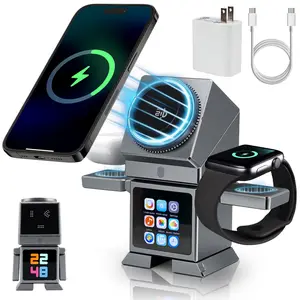 ModiTech 7 in 1 Wireless Charger for Apple – Charging Station, Qi 2 Certified 25W Fast Magnetic Stand with 45W Adapter for iPhone 17/16/15/14/13/12 Series, AirPods & Apple Watch