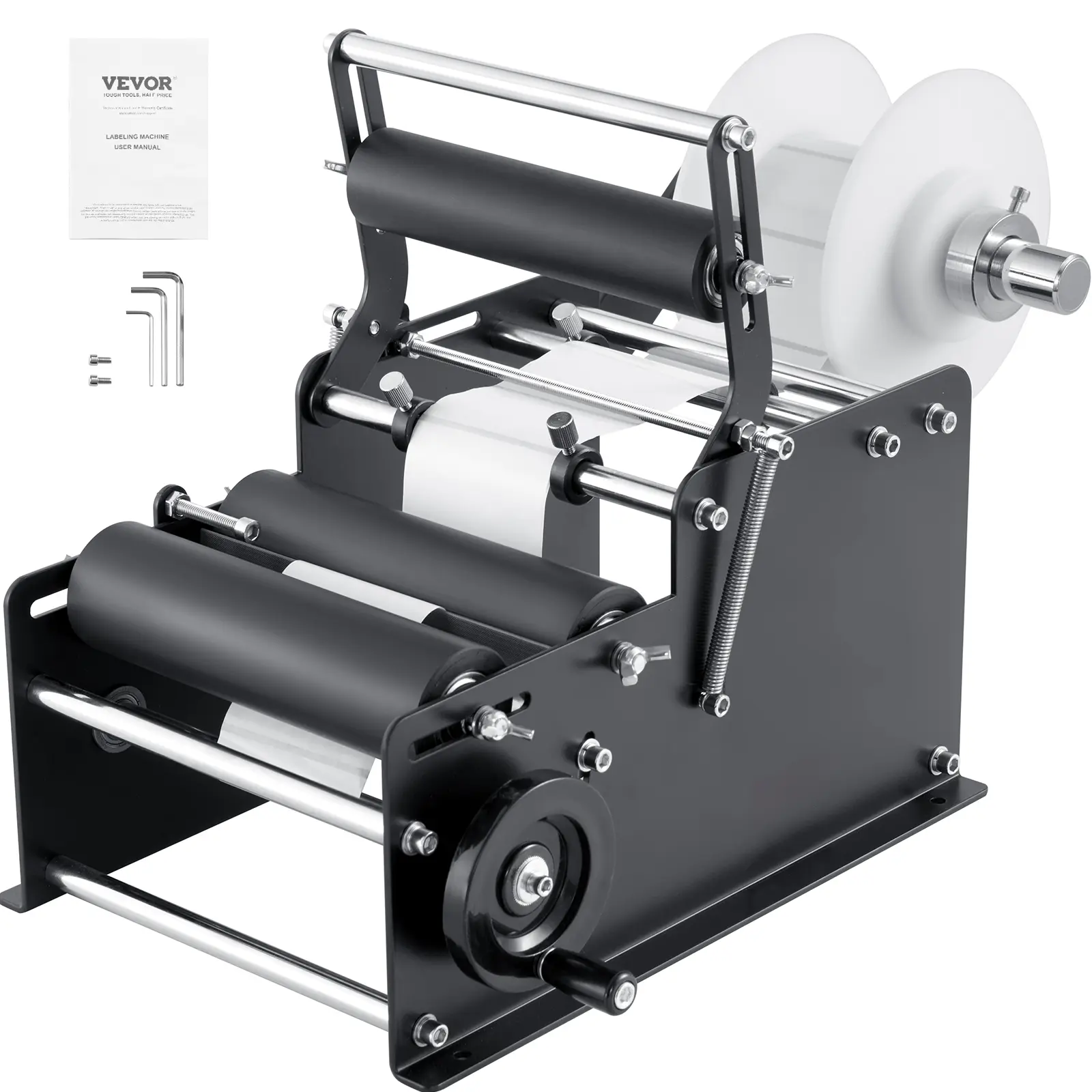 【Summerfinds】VEVOR Manual Round Labeling Machine 15-20pcs/minBottle Label Applicator for Round BottlesAdjustable Manual Round Bottle Labeler Suitable for Bottle Diameter 0.78-4.72 inches (with Pressing Bar)
