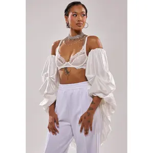 MORE THAN ENOUGH SATIN SHRUG IN WHITE