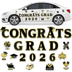 25PCS Graduation Cruise Door Magnets Decorations, Waterproof 2026 Graduation Refrigerator Magnets Congrats Grad Magnetic Stickers for Cruise Door Refrigerator Car Garage Metal Surface Decor
