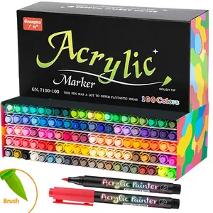Acrylic Paint Soft Brush Pens, Acrylic Marker Soft Tip Pen for DIY Doodling, Multi-functional Art Supplies, Acrylic Drawing Markers For Projects on Paper, Rock, Glass, Wood, Ceramics, Canvas and More