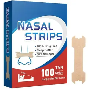 Nasal Strips for Snoring and Breathing,100 Pack, Nose Strips Drug-Free, Relieve Nasal Congestion, Improved and Comfortable for Sleeping, Extra Strength Anti Snoring,66 * 19mm(Large).