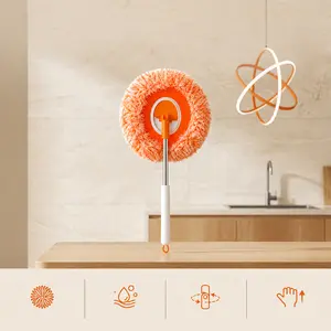 Multi-Purpose Microfiber Duster Extendable Long Handle, Sunflower Cleaning Brush for Ceiling Fan Blinds Furniture Car Interior Glass Window Air Conditioner, 360 Rotating 90 Bendable Flexible Duster for Home Office Auto, Washable Reusable Dust Cleaner