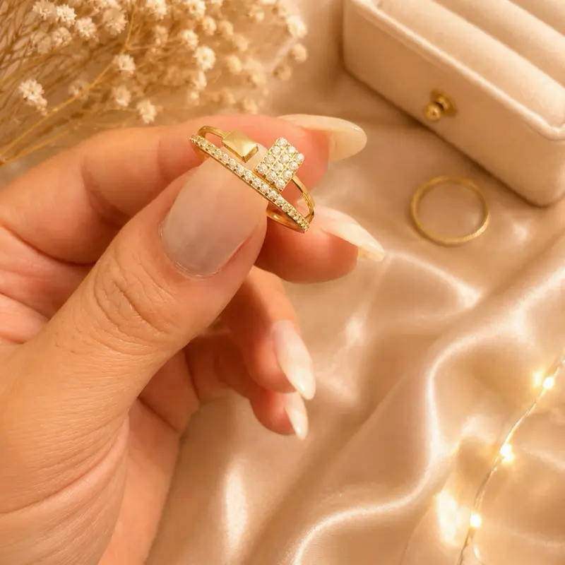 Anillo de mujer oro 10k joyería italiana