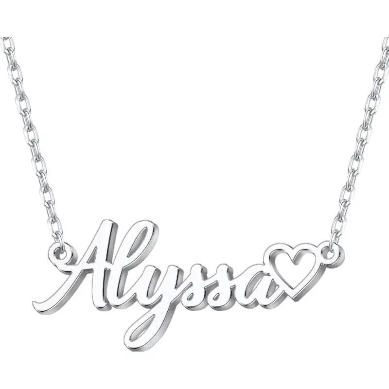Heart Name Necklace 1-Silver