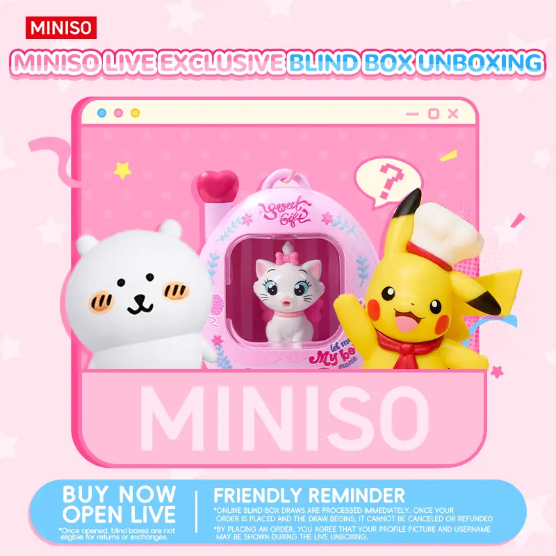 Miniso Keychain Surprise Mystery Bag 1 Random Bag Charm, Cute Unisex Accessory Gift for Backpacks, Keys, Everyday Fun & Unboxing Joy