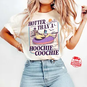 [Sale up to 50%] [Free Ship] Hotter Than A Hoochie Coochie Comfort Color T-Shirt, Retro Summer Cowboy Sublimation Shirt, Country Music Shirt