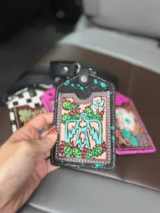 Thunderbird Leather Lanyards – ID + Card Holder