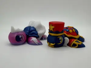 3D Printed Nutcracker & Sugar Plum Fairy Articulated Turtles • Holiday Ballet Pair • Cute Christmas Figurines