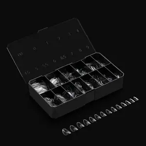 Apres Nail Gel-X Natural Square Box of Tips, 600 Gel-X Tips, 14 Sizes 00-9, Half-Sizes Included, Premium Quality