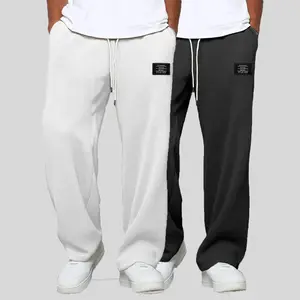 1-pack men’s waffle sweatpants — loose straight fit with a drapey feel and wide legs; casual long pants, high-street athletic style fathersdaygift
