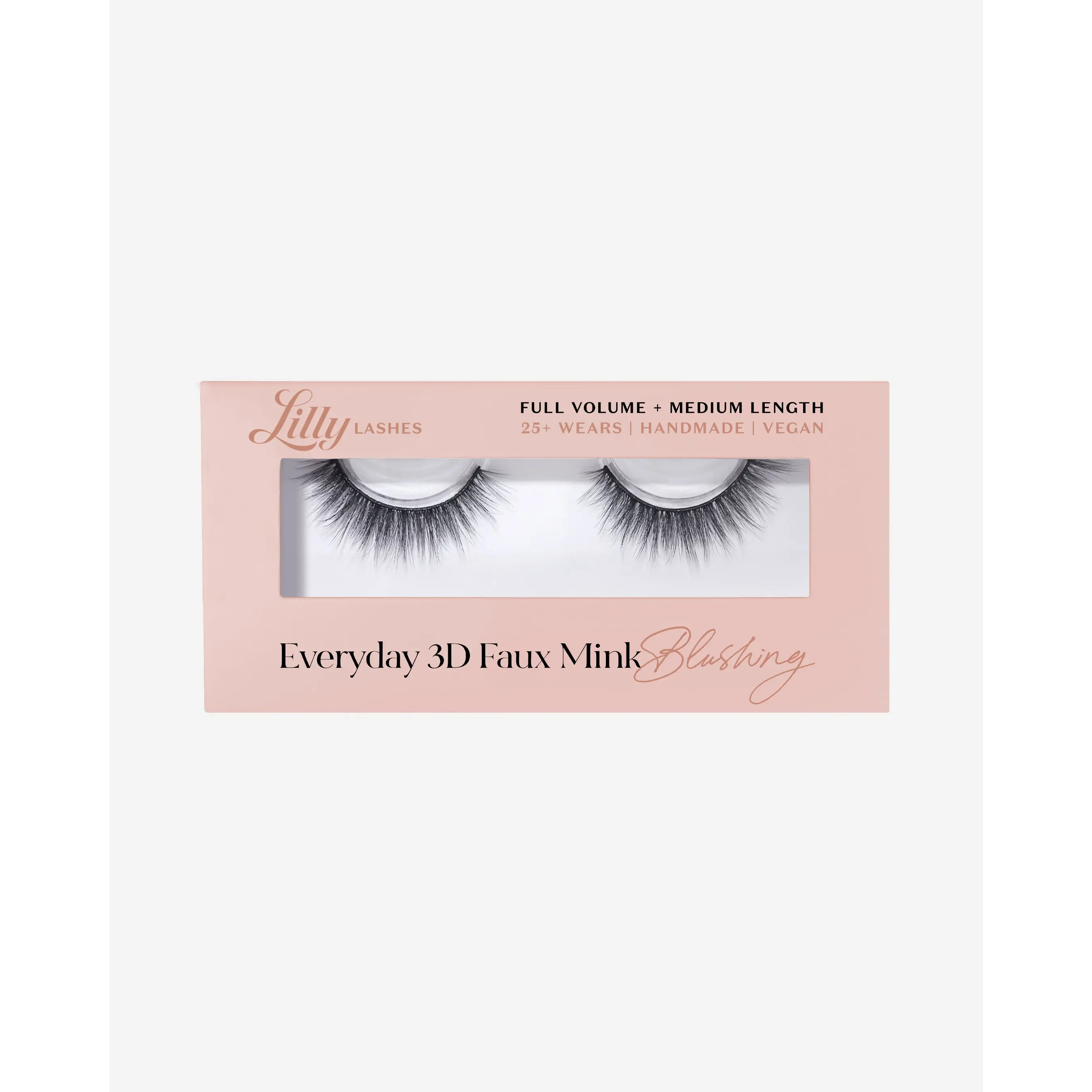 Blushing Faux Mink Everyday Lash Full Volume + Medium Length Eyelashes Makeup, Lash Glue, Single Pair Blushing Faux Mink Everyday Lash Full Volume + Medium Length Eyelashes Makeup, Lash Glue, Single Pair