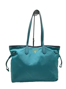 Pre-owned PRADA Teal Nylon Tote Bag/WJ04828036/8036