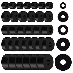 30 count Multi Purpose Rubber Spacer 5 Sizes Spacers Thick Washer Rubber Bushings Washers for Screws Anti Vibration Spacer Bushings Flat Washer