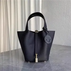 Genuine Leather Bucket Bag | Luxury Women's Handbag | Mommy Bag | Bridal Wedding Purse