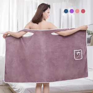 Solid Color Coral Fleece Bathrobe, Casual Soft Water Absorbent Bathrobe with Pocket, Bathrobe for Women, Sleepwear for Home Wear, Girly Apartment Decor