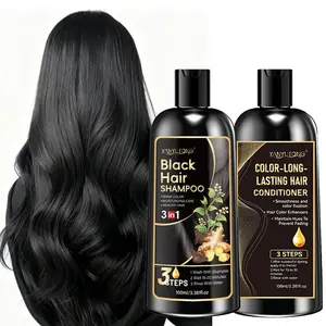 Black hair dye shampoo, plant extract hair dye shampoo, gentle coloring without damaging hair, combined with hair conditioner to stabilize color, cover white hair, no need to mix a step of coloring, natural and not stiff, suitable for both men and women