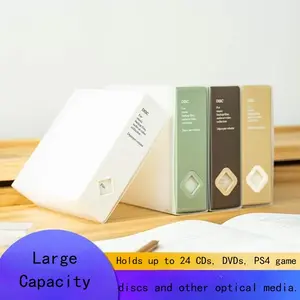 Creative CD Storage Box, Plastic Case Organizer for Ps4 Games & Discs, Holds Up to 24 Cds, Ideal for Organizing Your Media Collection