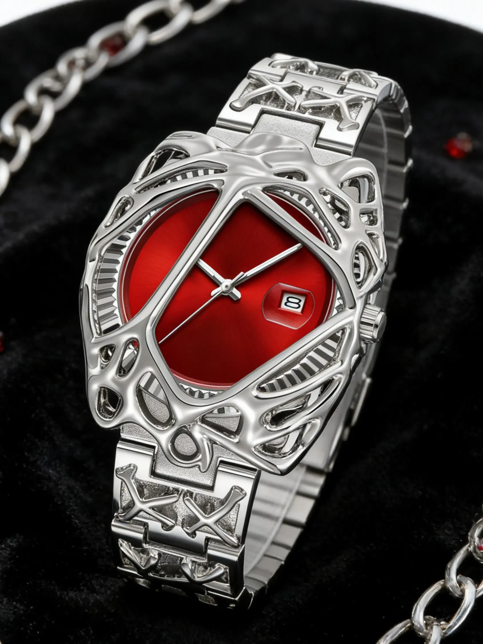 Luxury Men's Vintage Quartz Watch, Quartz Movement, Alloy Case, Round Dial, Mineral Glass, Calendar Display, Analog Wristwatch, Stylish Casual Punk Aesthetic Fashion Accessory