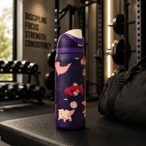 Owala Viral TikTok Ocean Theme 24/32oz Water Bottle – Stainless Steel Leakproof FreeSip Cup for Travel & Gym
