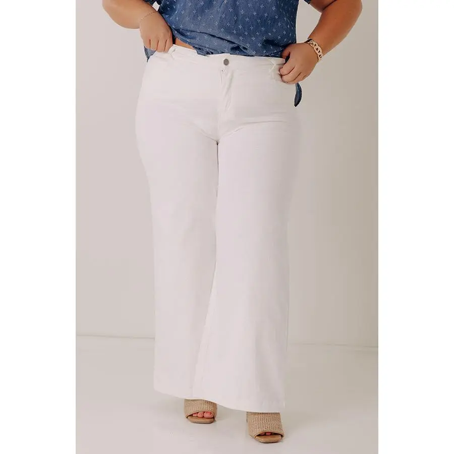 The Dex High Waist Straight Leg Jean In Ivory Curves