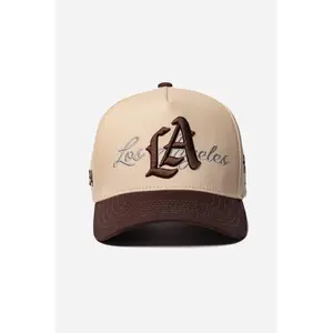 LA Logo A-Frame Snapback | Natural & Brown