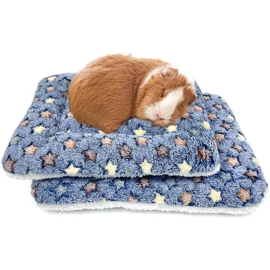 2PCS Washable Guinea Mattress, Rabbit Winter Indoor Mattress, Warm Small Animal Mattress, Fleece Sleeping Mat for Rabbits, Mice, Hedgehogs, Squirrels, Chinchillas and Other Small Pets