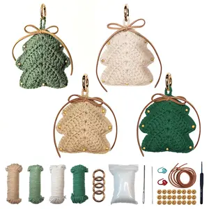 Wool About Christmas tree Crochet Kit (4 color Pack) Christmas Ornament/Holiday Gift/Bag Charm