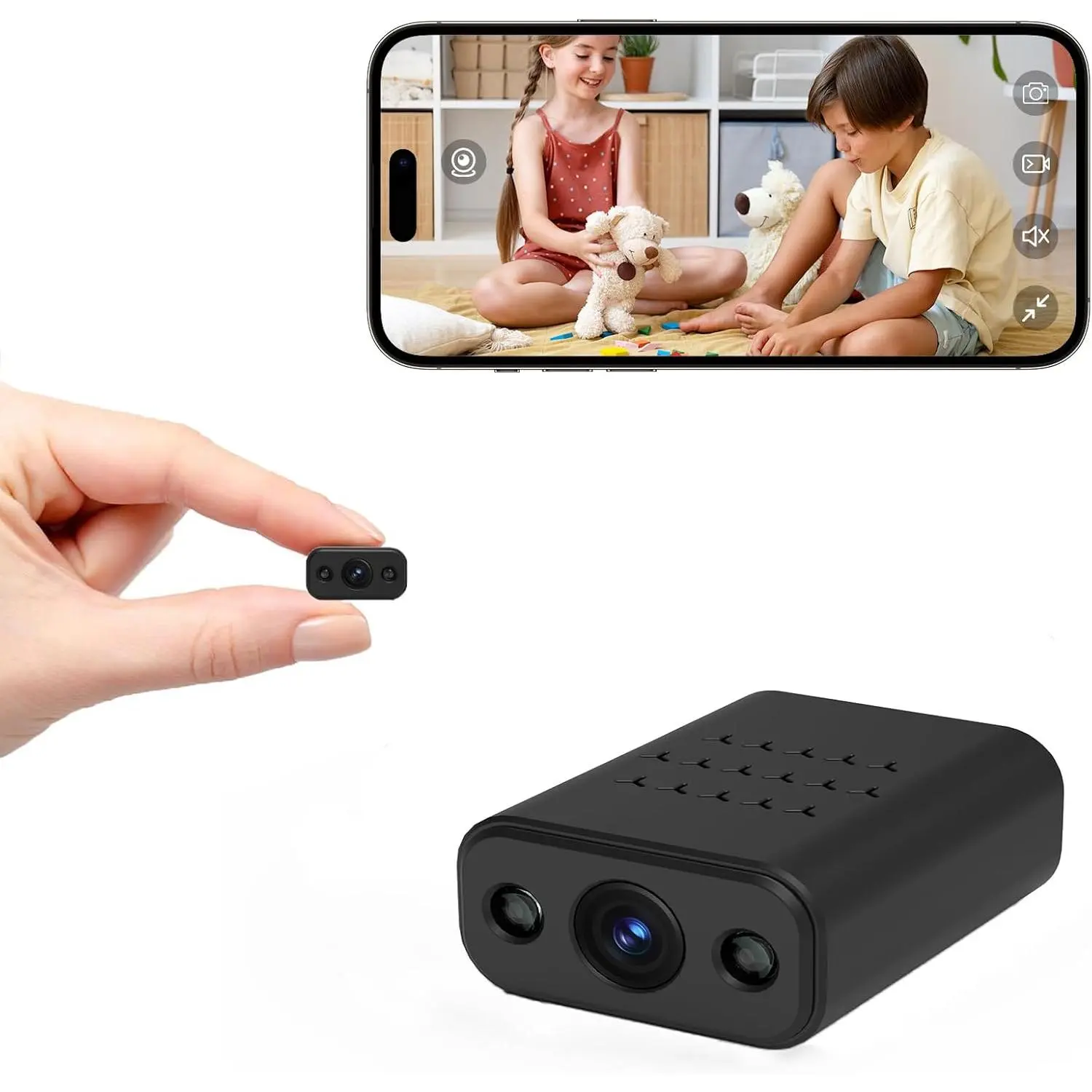 Mini Wireless WiFi Security Camera, 4K Nanny Cam with Night Vision, Remote Viewing for Security with iOS,Android Phone