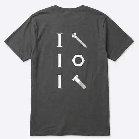 Men's Classic Short-Sleeve Crew Neck Novelty Graphic Cargo T-Shirt - Unisex Mechanic Tops with Screw-Nut-Bolt Print, Vintage Grey, Machine Washable Dad Gift for Father's Day, Plain