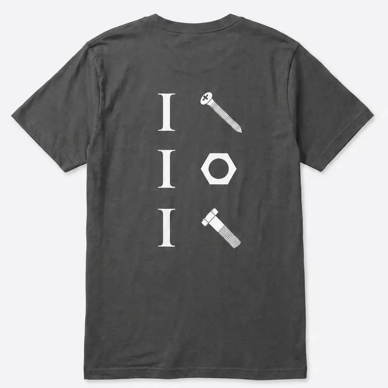 Men's Classic Short-Sleeve Crew Neck Novelty Graphic Cargo T-Shirt - Unisex Mechanic Tops with Screw-Nut-Bolt Print, Vintage Grey, Machine Washable Dad Gift for Father's Day, Plain