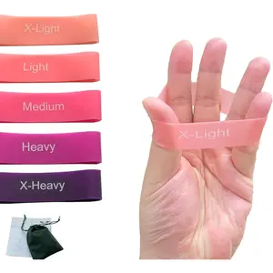 Hand Resistance Bands - 5 Level Finger Grip Strengthener for Forearm, Hand, and Finger Exercises| Finger Extension Exerciser and Stretcher Kit| Hand Gripper Strengthener| Finger Resistance Bands