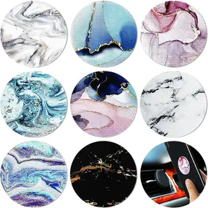 8 count Phone   Metal Mount Plate for Cell Holder Compatible with   Mounts Replacement Sticker(Marbling Style)