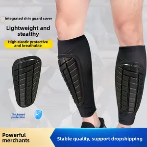 Professional Football Integrated Anti-Collision Shin Guards Breathable Shin Guards for Summer, Suitable for Basketball, Running and Other Sports