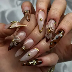 Bubble Nailart | COCOA BLOOM 10PCS Handmade Press On Nails REUSABLE 3D Gel fake nails acrylic press nails / Fall 2025