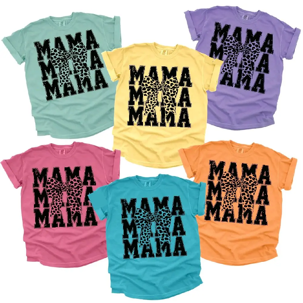 Mama Cowprint Bow Shirt