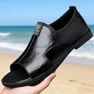 Men's Sport Flip Flops Comfort Casual Thong Sandals Outdoor Slippers PU Leather Breathable Lightweight Non-Slip Sole Walking Shoes for Summer Footwear