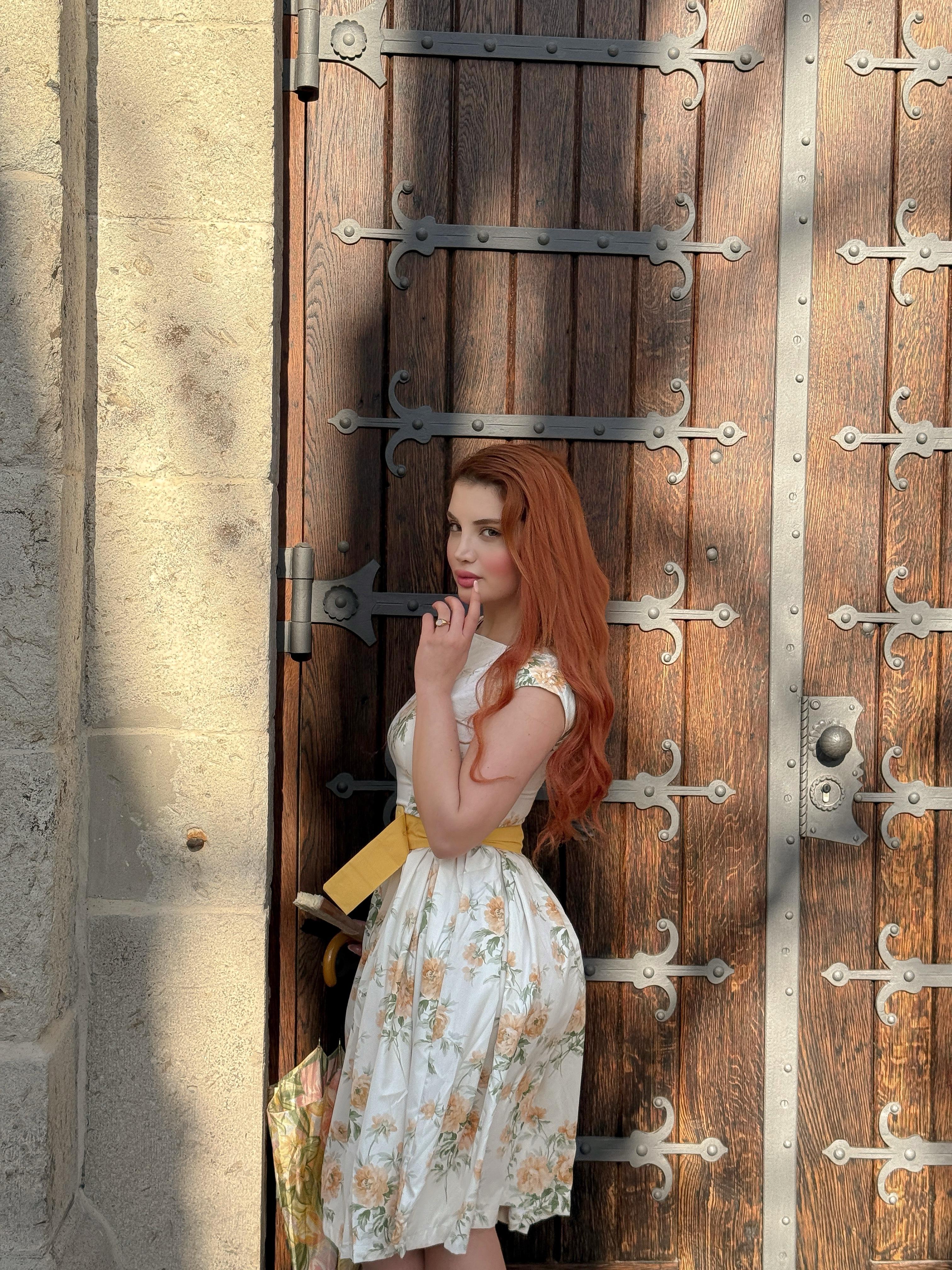 Yellow 1950s Boat Neck Antique Floral Dress Spring Vacation Womenswear Fitted Casual Sleeveless