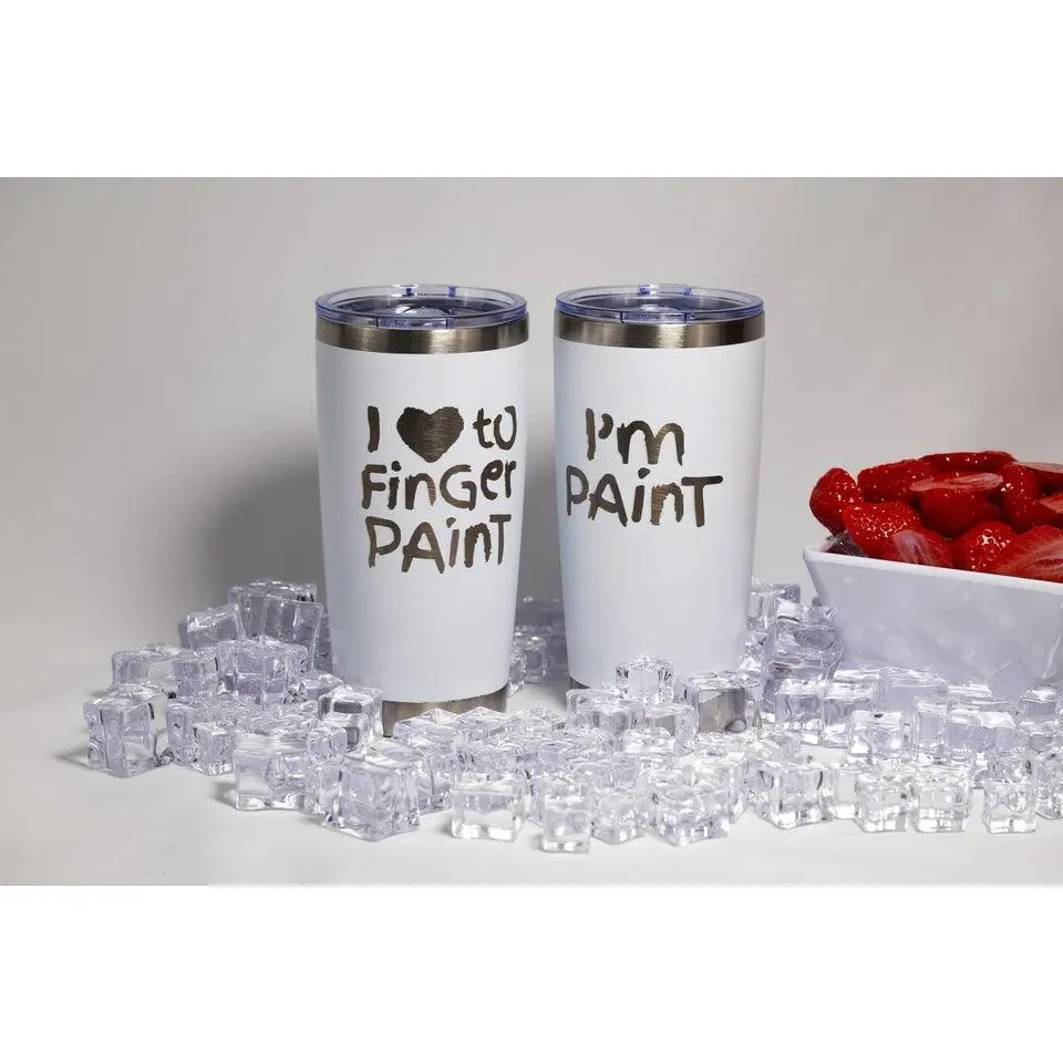 Couples Tumbler Set – Matching 20 Oz Tumblers With Laser Engraved Stainless Steel
