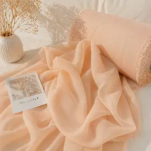 Apricot Peach Soft Matte Chiffon Fabric 40 Yards 60” Wide Sheer Draping for Ceiling Decor Dresses Event Styling