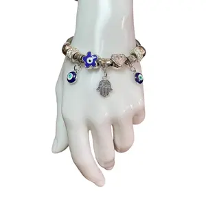 Evil Eye & Hamsa Hand Stainless Steel Bracelet