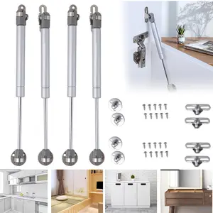 4 Pcs 100N Hydraulic Gas Spring Strut Lift Up Hinge Support Fits Kitchen Cabinets Toy Boxes No Slamming Smooth & Durable