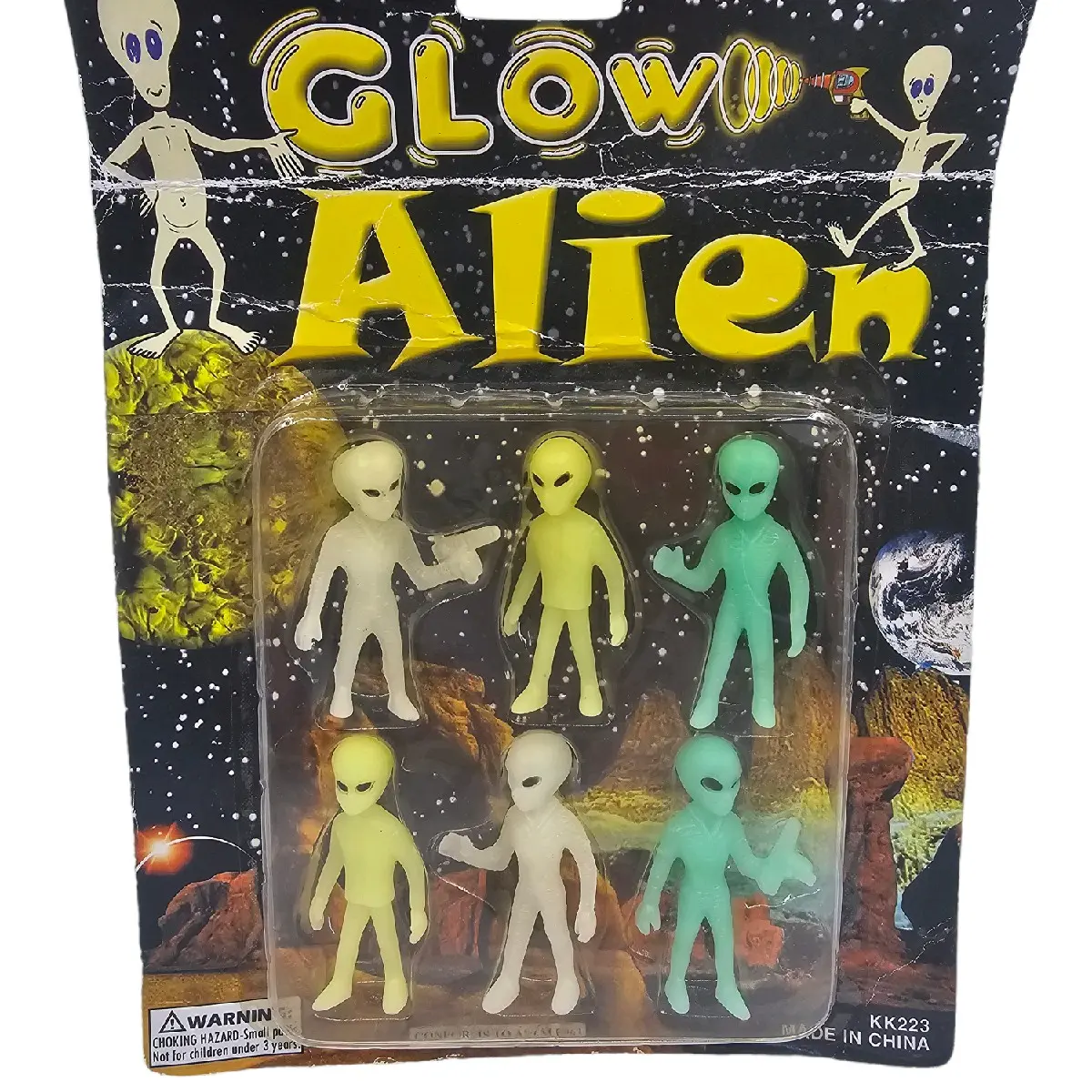 Vintage still in package Glow Alien little glowy aliens!