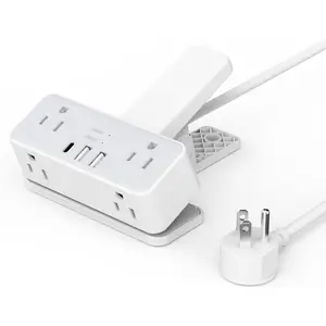 Desk Clamp Power Strip with USB Ports,  6 FT Extension Cord with Multiple Outlets, Surge Protector Power Strip with 6 Outlet & 3 USB(1 USB C), Desk Mount  Extension Cord for  Office