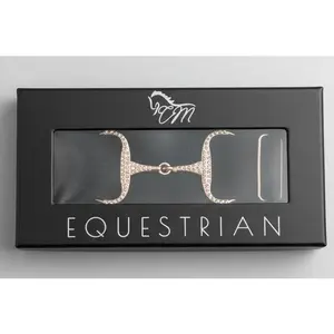 Black bling gold Snaffle. bit 1.5” belt buckle one size fits all