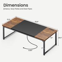 71 x 31.5 Rustic Brown and Black