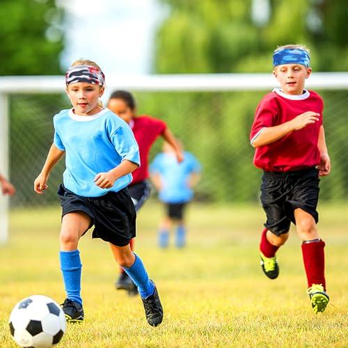 Sweatbands for Kids - Non Slip Breathable Kids Athletic Sweatband Football Headband for Boys, Made of Comfortable Milk Silk, Elastic Sweat Absorbing Hairband for Kids Basketball Soccer Baseball