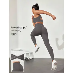 GLOWMODE 26" Powersculpt™-Air Quick-Dry Sweat-Wicking Training Leggings With Side Pockets High Impact Workout Running Training