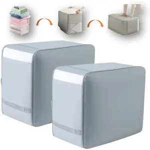 Comforter Storage Bag, Blanket Storage Bag, Large Capacity Ultra Space Saving Self Compression Organizer,2 Pack Washable Zippered Compression Bag for Storage Comforter Blanket