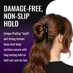 ERGO ProGrip Hair Clips for Styling – 4 Pack| Professional Alligator Hair Clips and Sectioning Clips for Hair| Non-Slip, Strong Grip with ProGrip Teeth| Salon-Grade Styling Clips for All Hair Types
